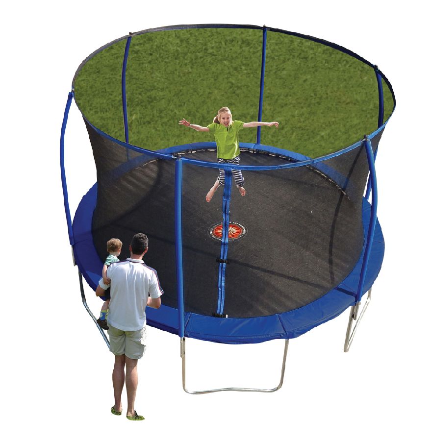 Trainor Sports 13' Round Trampoline and Enclosure Combo with Steel Fle ...