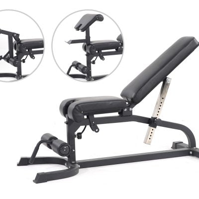 SQUATZ Adjustable Workout Bench - Multi-Purpose and Foldable Bench for  High-Intensity Exercises, with Non Slip Foot Caps, Six Angle Adjustment  Backrest, Preacher Curl, Can support up to 440lbs Black, Adjustable Benches  